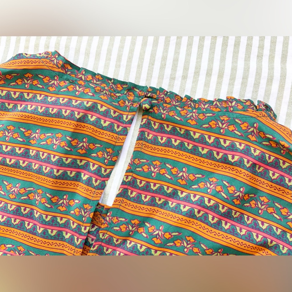 Sezane Ethel Blouse - Havana Green Orange Stripes - Picture 4 of 8